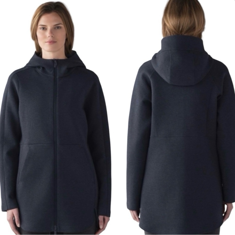 Lululemon Going Places Hooded Jacket Heathered Inkwell Size 2